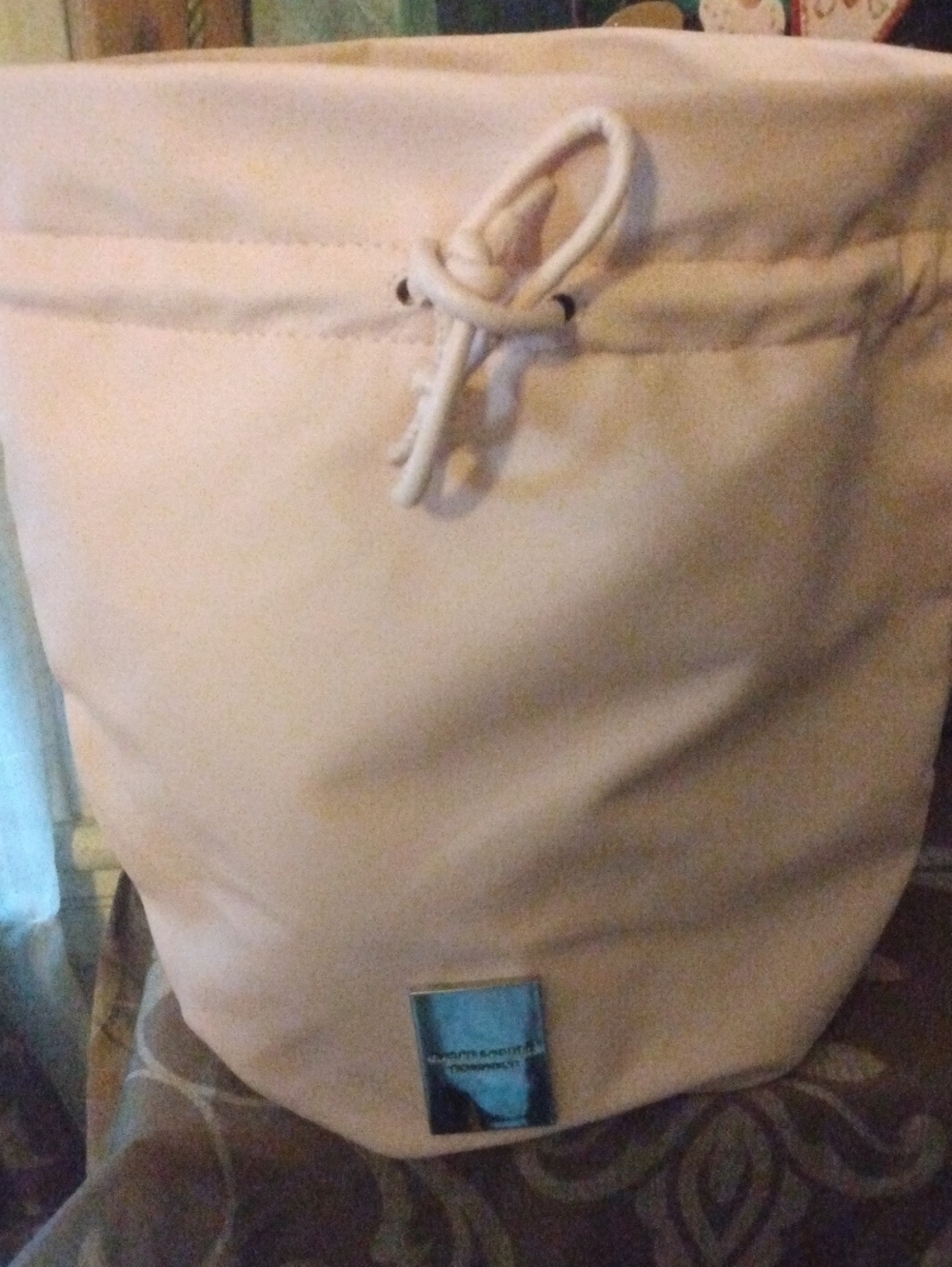Ralph Lauren Cream Canvas Drawstring Backpack
